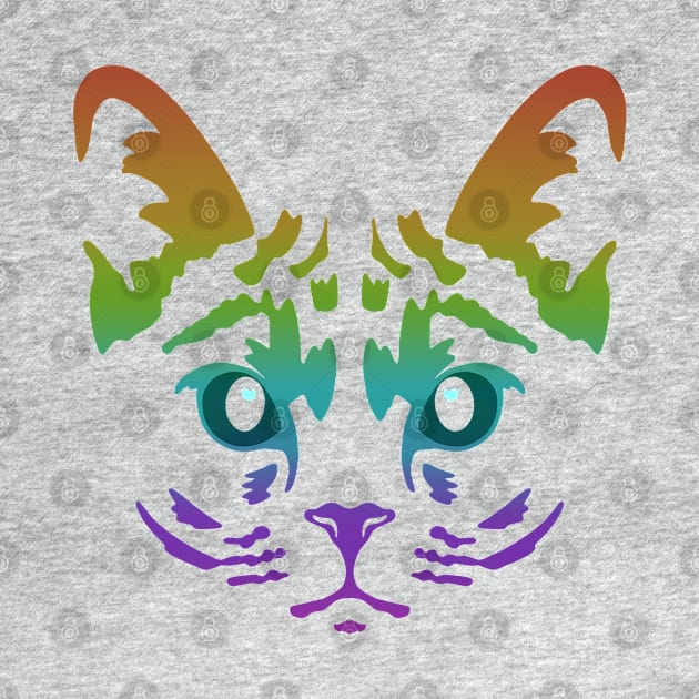 Rainbow Cat Face by GeoCreate